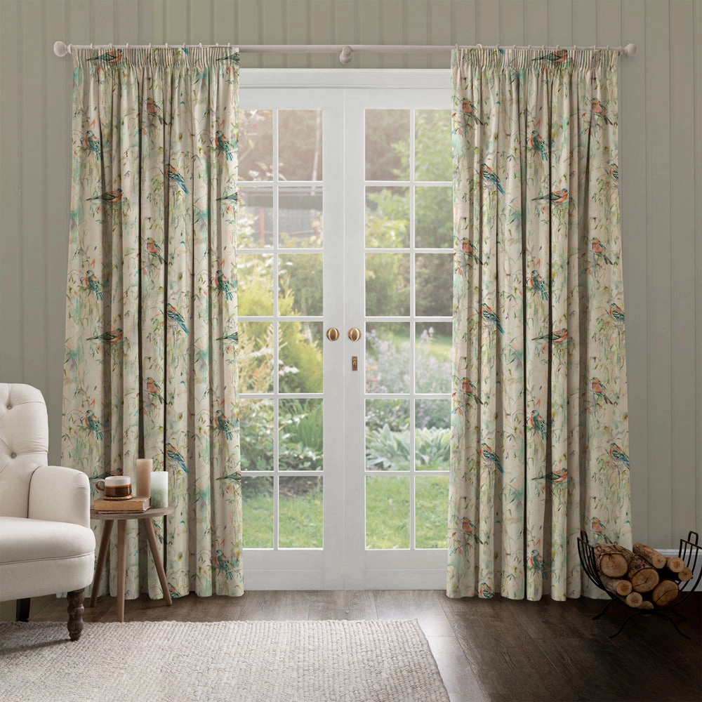 Chaffinch Printed Cotton Fabric (By The Metre) Natural