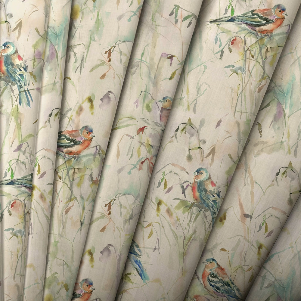 Chaffinch Printed Cotton Fabric (By The Metre) Natural