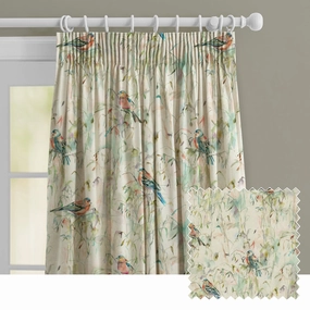Chaffinch Printed Made to Measure Curtains Linen patterned fashion rug  