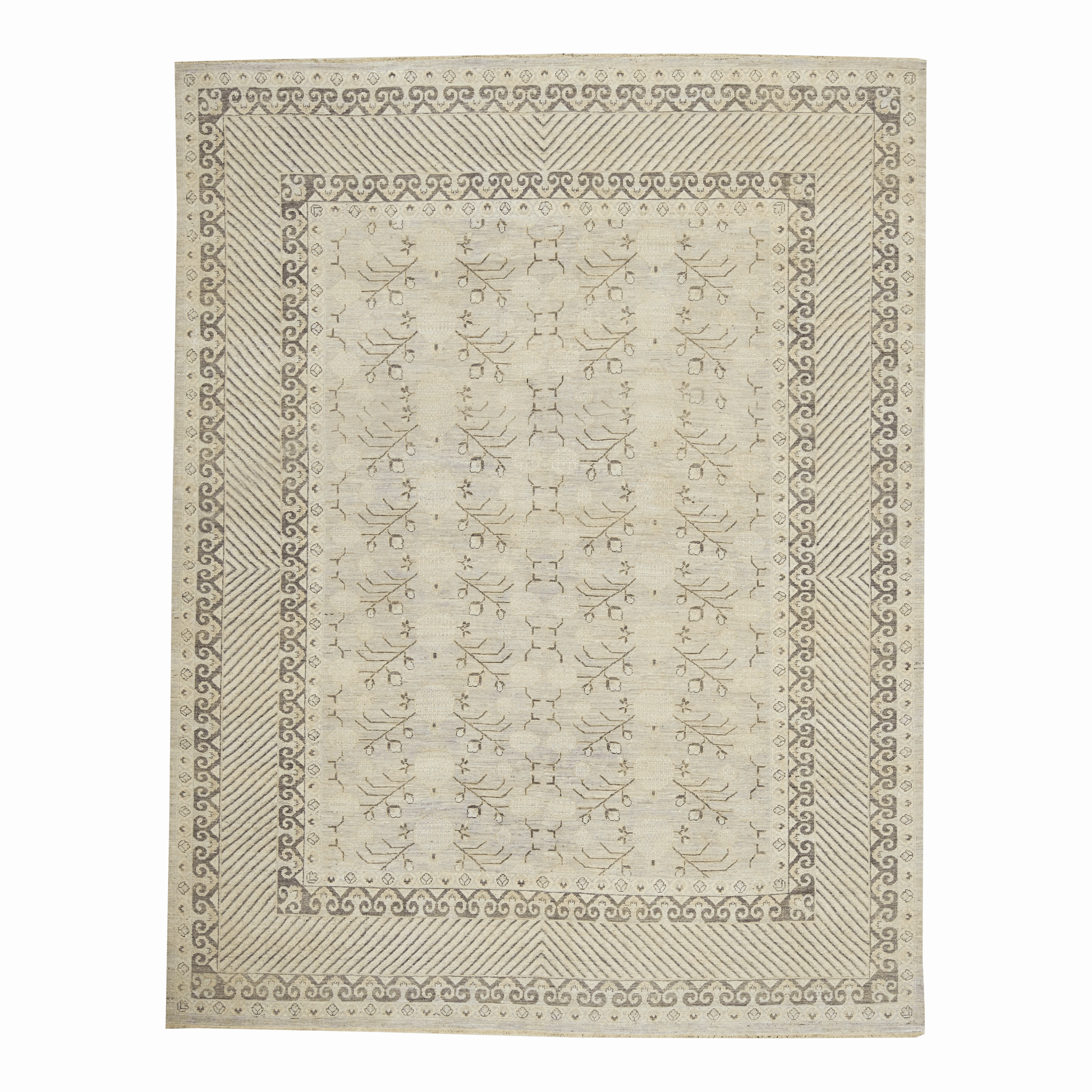 Chaima Ivory/Grey minimalist everyday rug