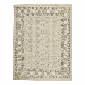 Chaima Ivory/Grey minimalist everyday rug