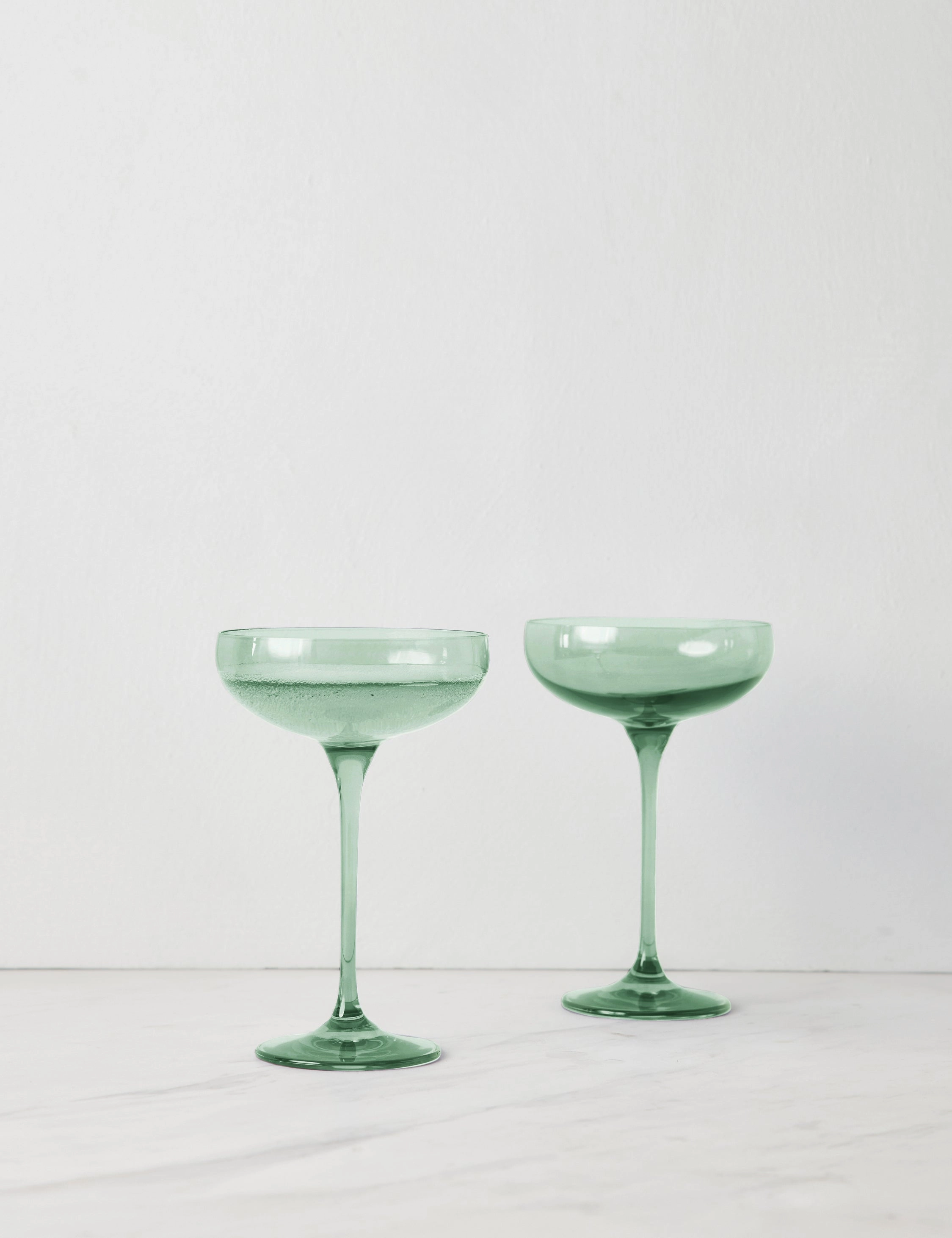 Champagne Coupes (Set of 2) by Estelle Colored Glass
