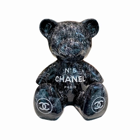 CHANEL  TEDDY BEAR BLACK dreamcatcher wall hanging