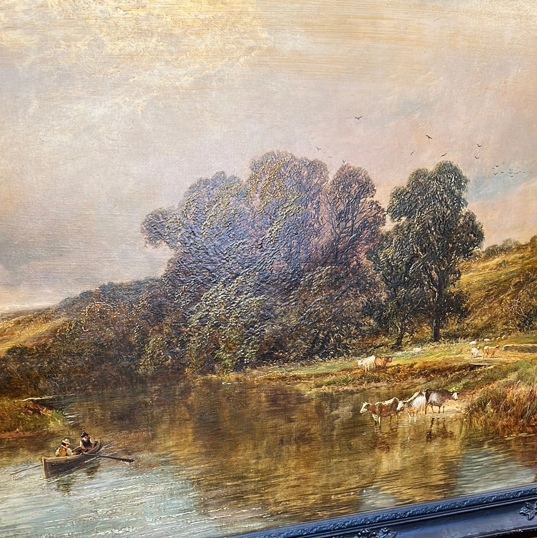 CHARLES SHAW LANDSCAPE OIL PAINTING ON CANVAS 1892