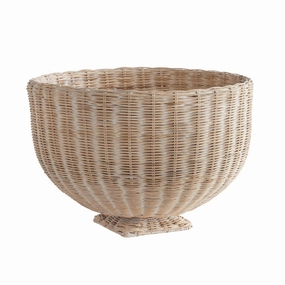 Charleston Rattan Footed Bowl home display ornament