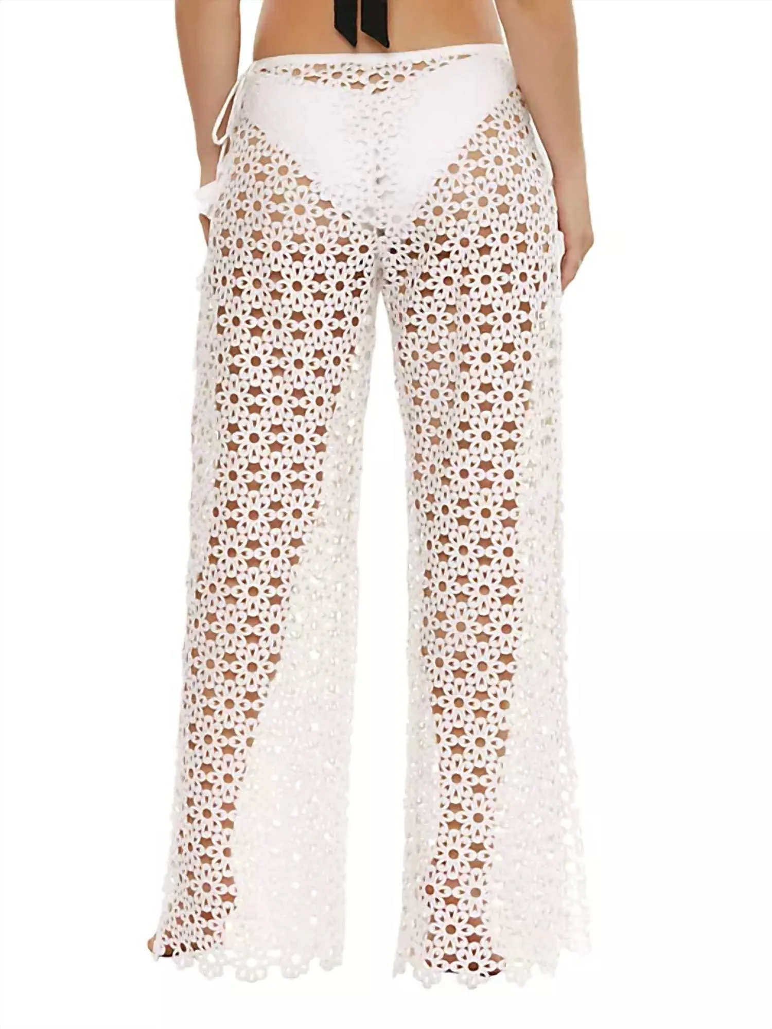 Chateau Blumenmuster Mesh Überwurfhose in Vanille
