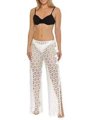 Chateau Blumenmuster Mesh Überwurfhose in Vanille
