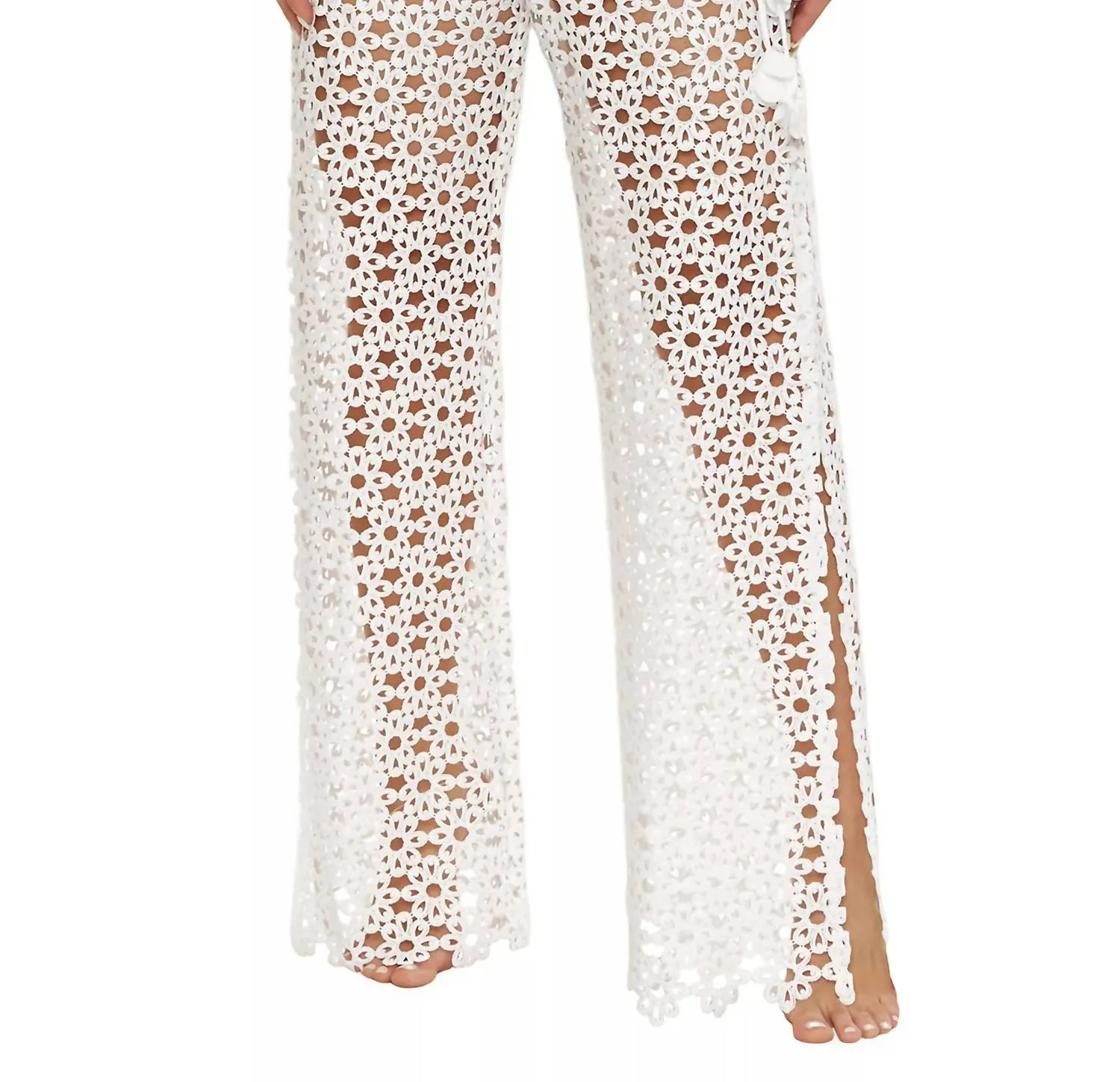 Chateau Blumenmuster Mesh Überwurfhose in Vanille