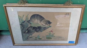 CHINESE CAT PAINTING classic mural painting