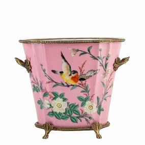 Chinoiserie Pink Porcelain Basin home display ornament