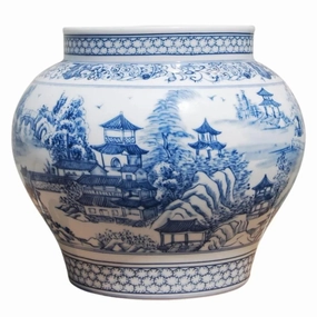 Chinoiserie Porcelain Flower Vase home display ornament
