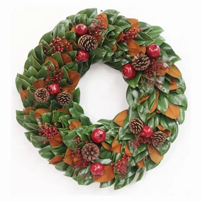 Christmas Traditions Magnolia Wreath home display ornament