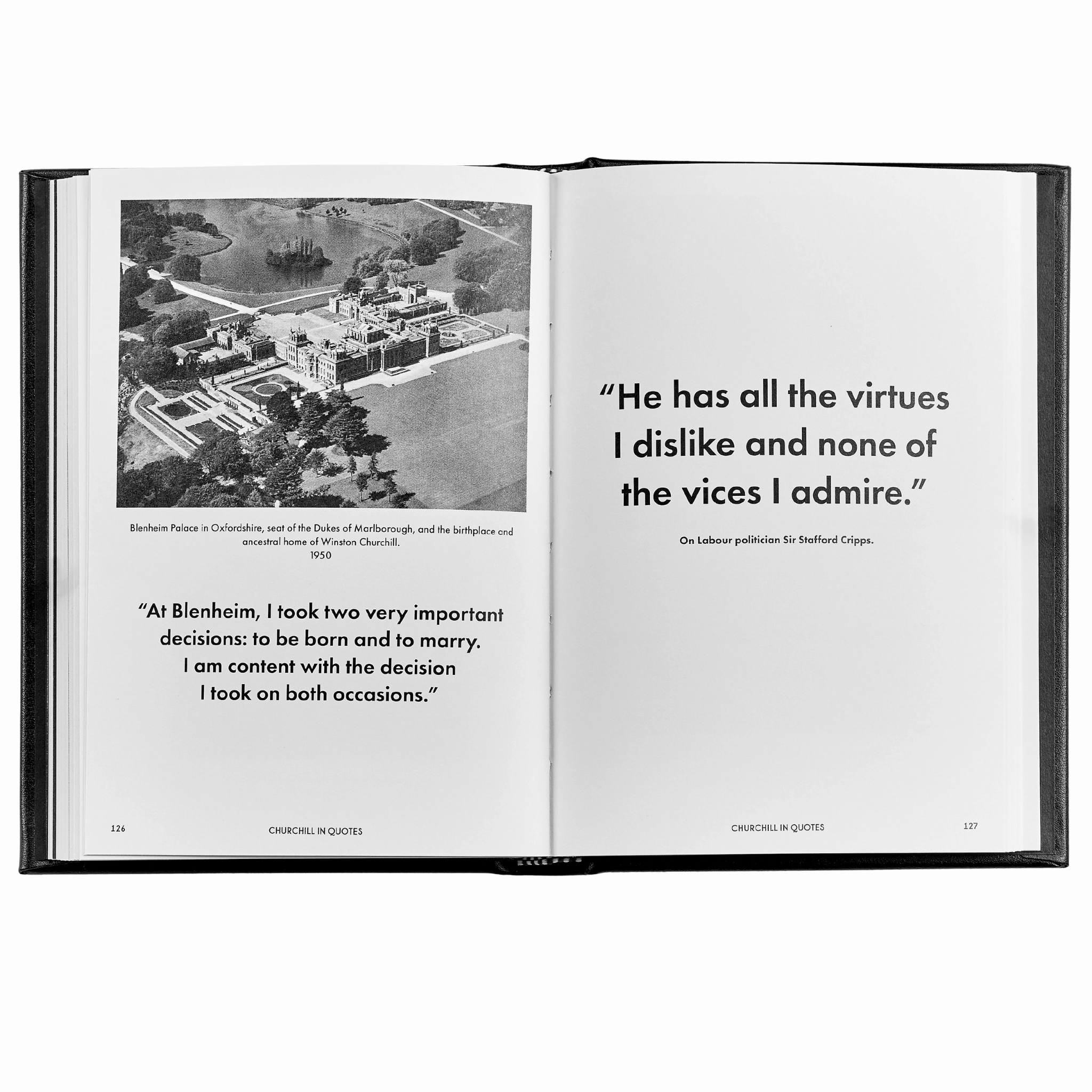 Churchill Wit and Wisdom Black Bonded Leather Book- Can Be Personalized