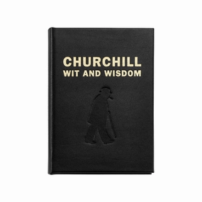 Churchill Wit and Wisdom Black Bonded Leather Book- Can Be Personalized home display ornament