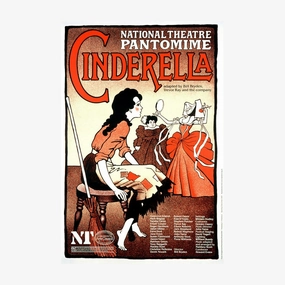 Cinderella 1983 Print vintage woodcut wallpaper