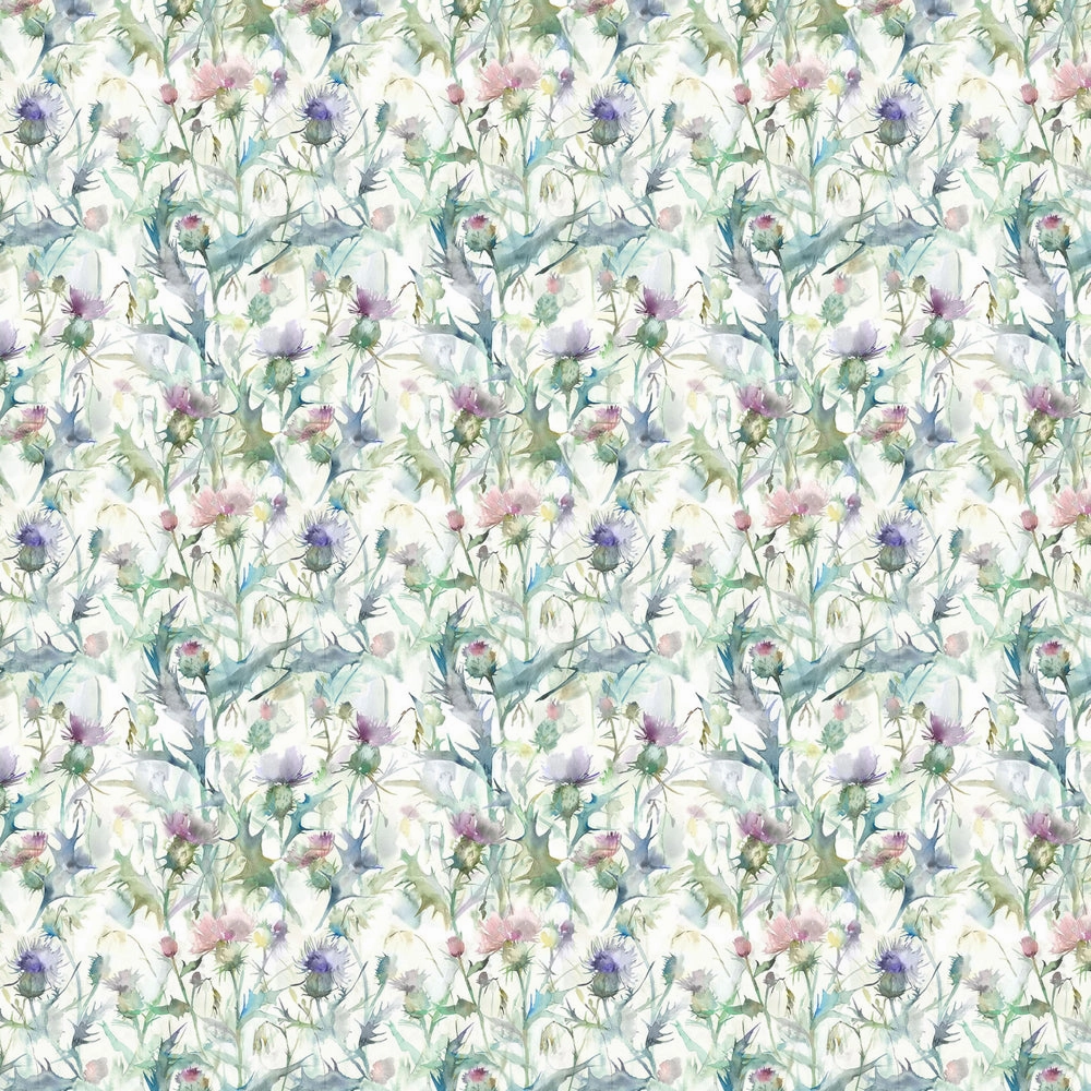 Cirsium Printed Cotton Fabric (By The Metre) Damson/Natural