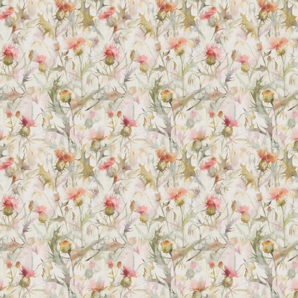 Cirsium Printed Cotton Fabric (By The Metre) Russett/Natural