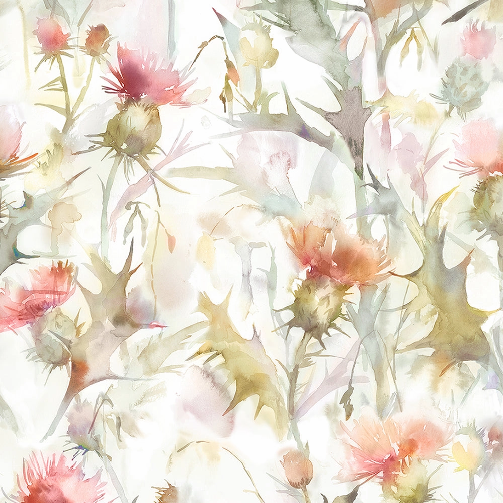 Cirsium Printed Made to Measure Curtains Russett