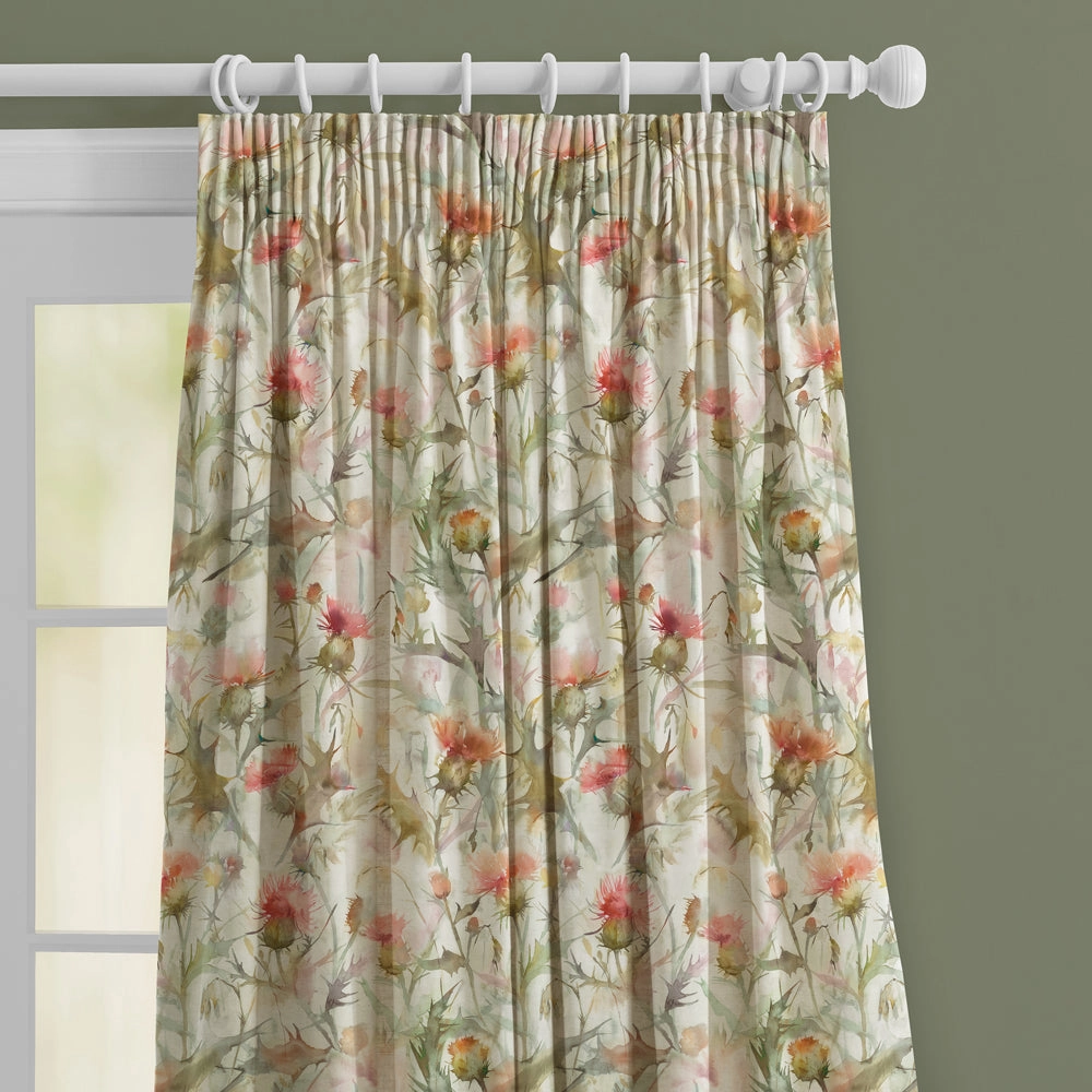 Cirsium Printed Made to Measure Curtains Russett