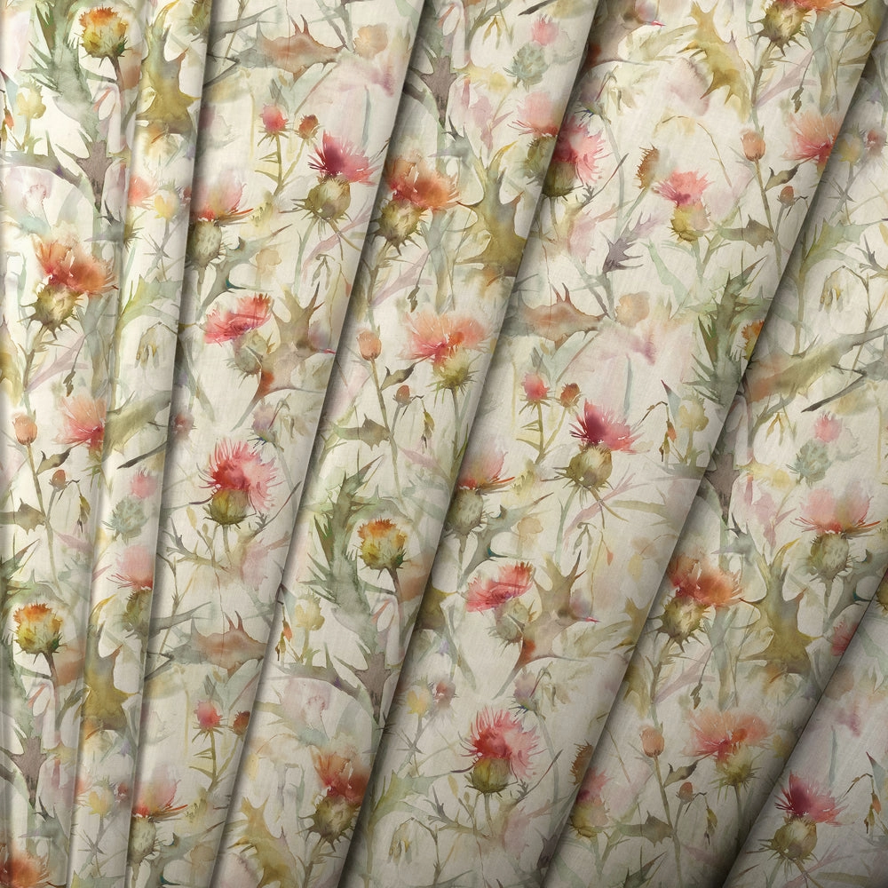 Cirsium Printed Made to Measure Curtains Russett