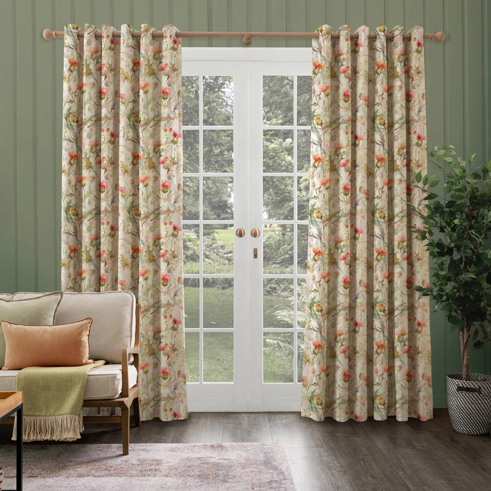 Cirsium Printed Made to Measure Curtains Russett
