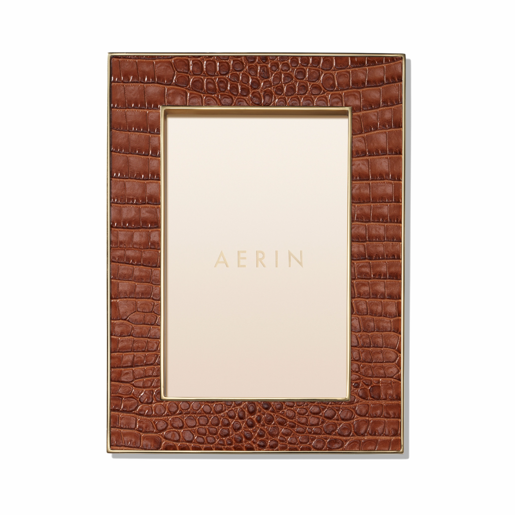 Classic Croc Leather Frame, Chestnut
