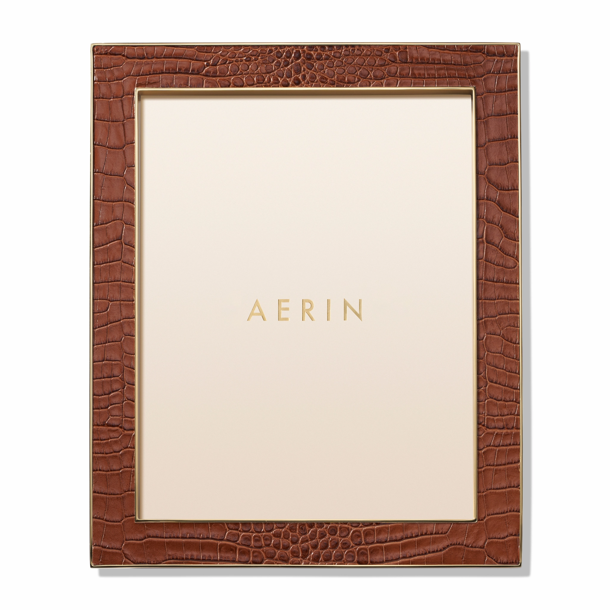 Classic Croc Leather Frame, Chestnut