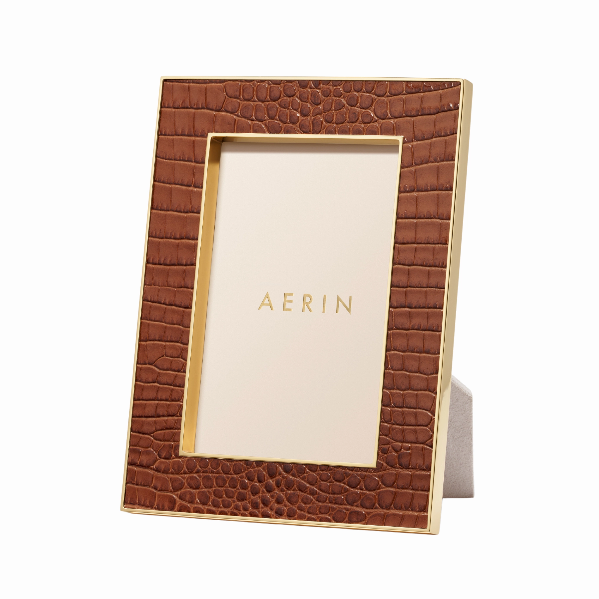 Classic Croc Leather Frame, Chestnut