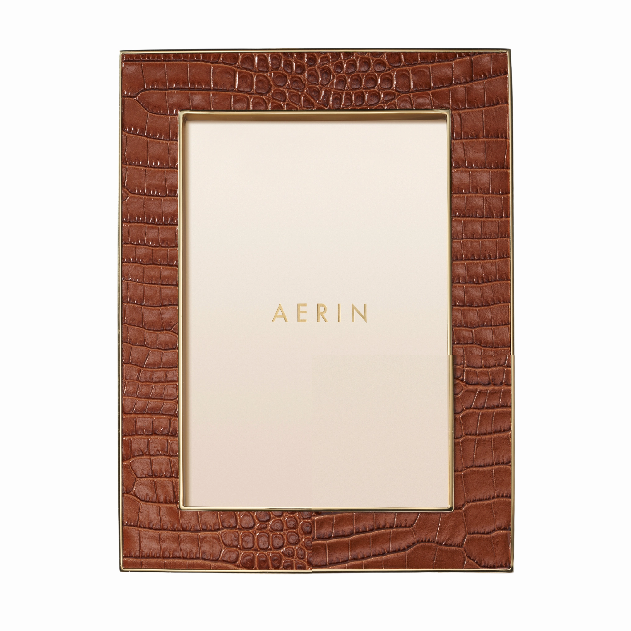 Classic Croc Leather Frame, Chestnut