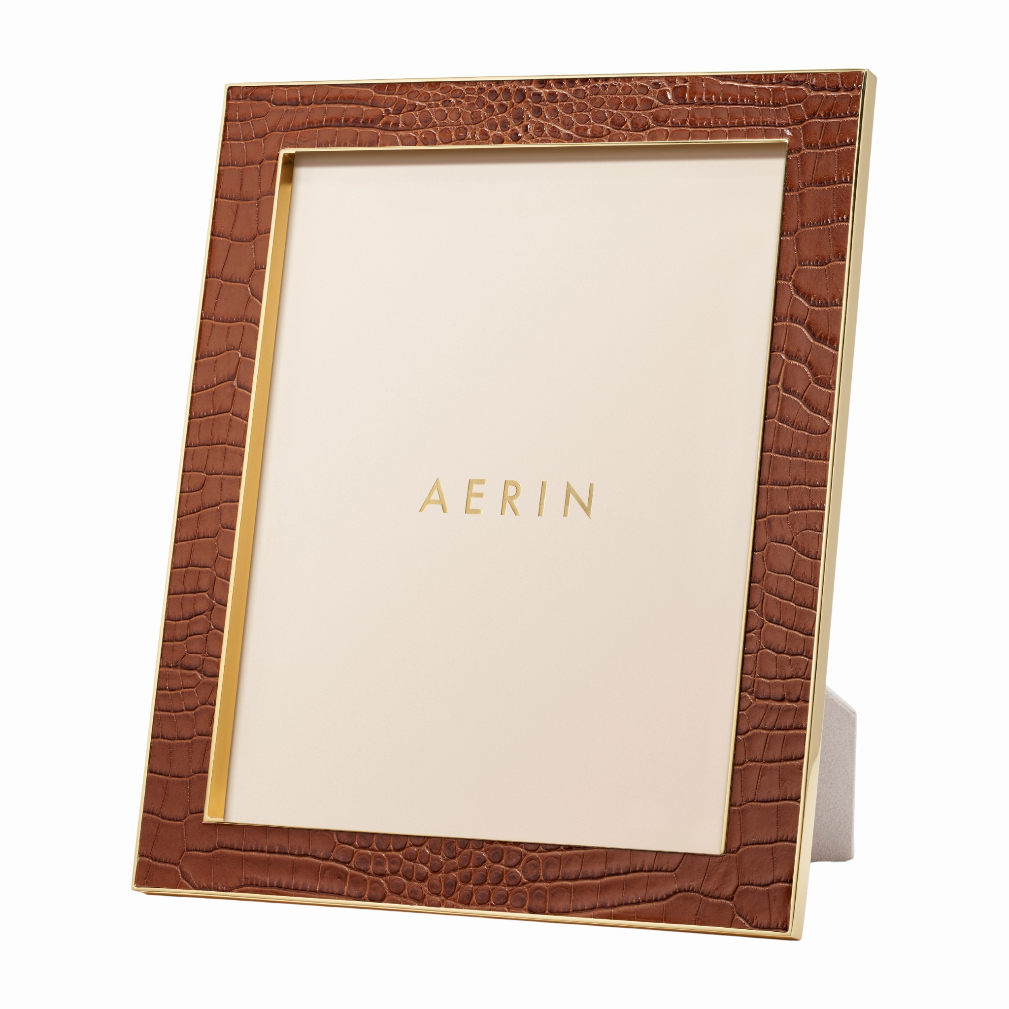 Classic Croc Leather Frame, Chestnut