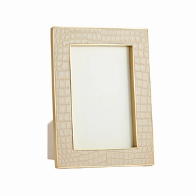 Classic Croc Leather Frame, Fawn home display ornament