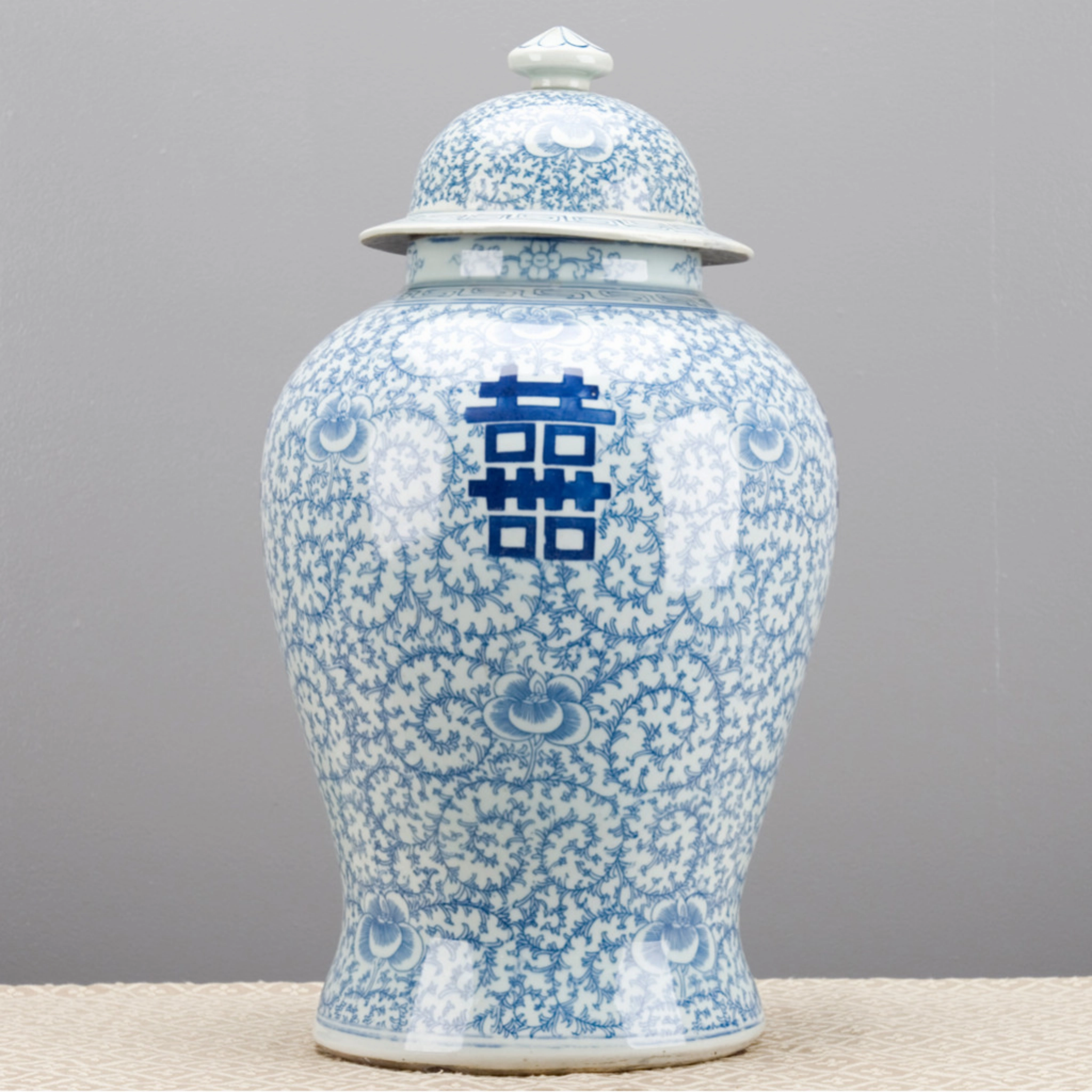 Classic Porcelain Double Happiness Lidded Jar