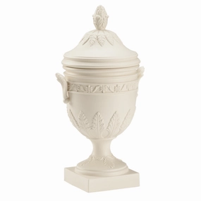 Classic White Roman Vase With Lid home display ornament