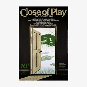 Close of Play 1979 Print vintage woodcut wallpaper