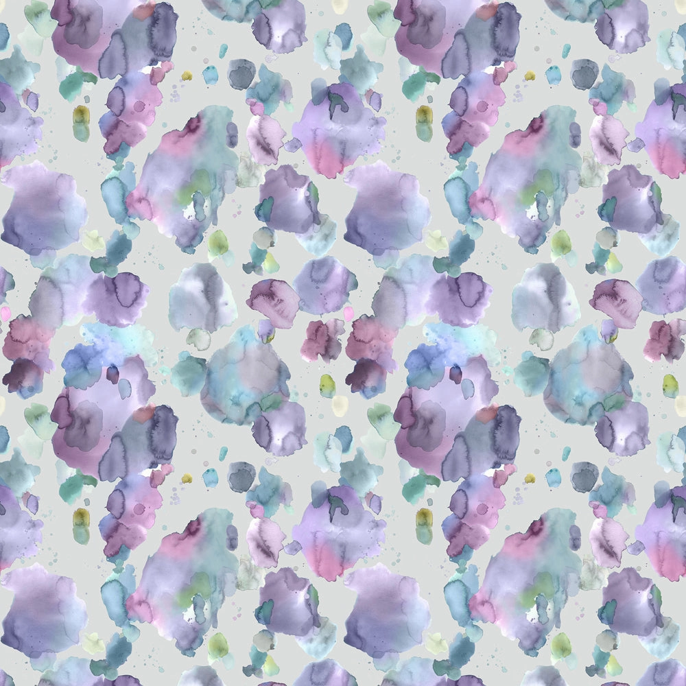 Cloud Burst Printed Cotton Fabric (By The Metre) Damson