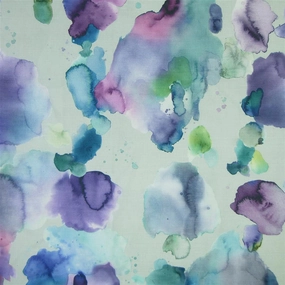 Cloud Burst Printed Cotton Fabric (By The Metre) Damson elegant table cloth  