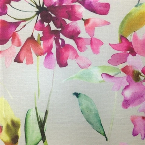 Clovelly Printed Cotton Fabric (By The Metre) Stone elegant table cloth  