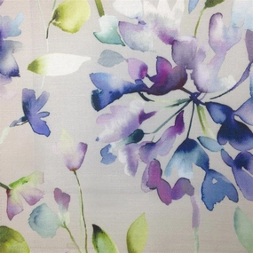 Clovelly Printed Cotton Fabric (By The Metre) Violet elegant table cloth  