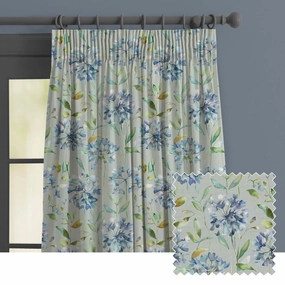 Clovelly Printed Made to Measure Curtains Bluebell patterned fashion rug  
