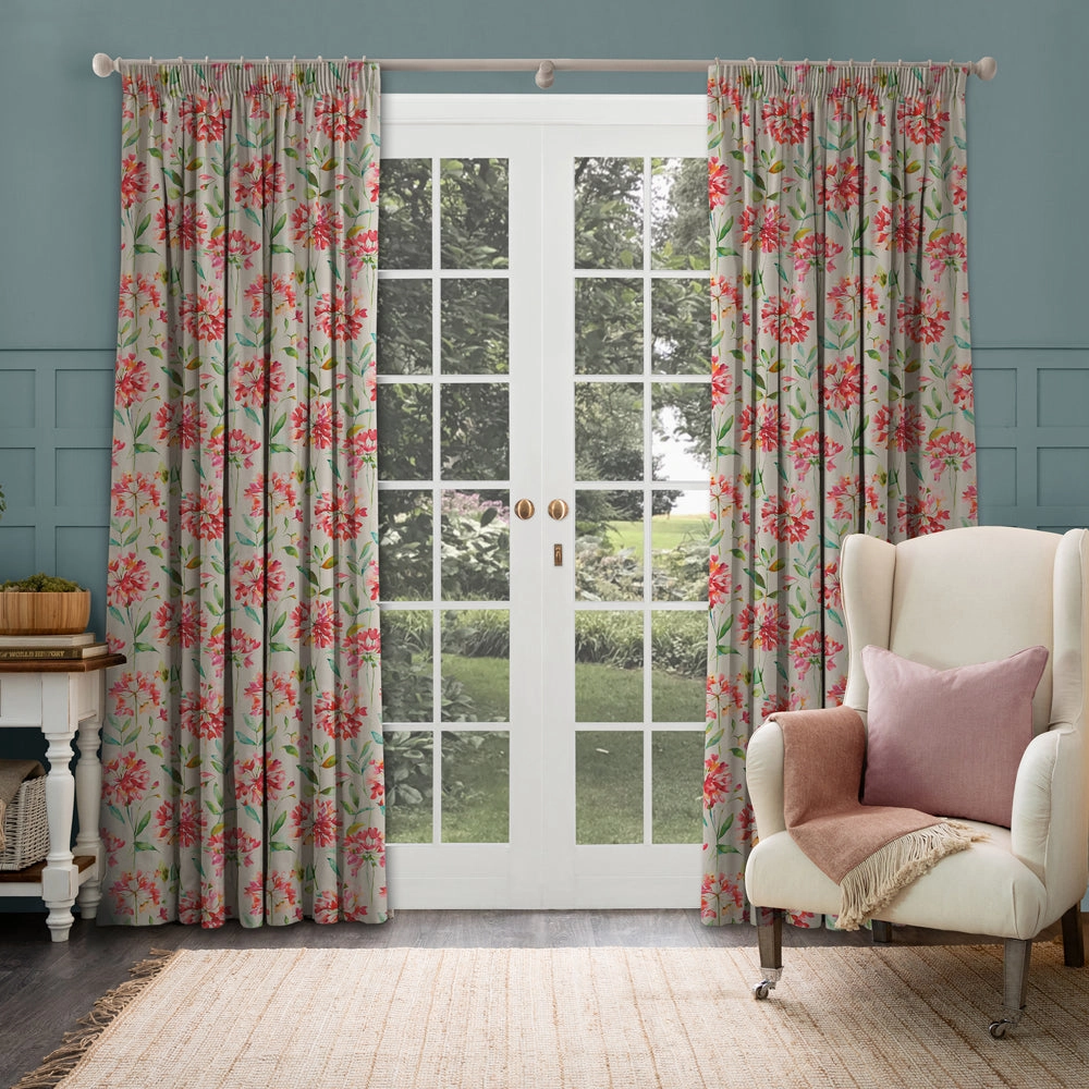 Clovelly Printed Made to Measure Curtains Russett