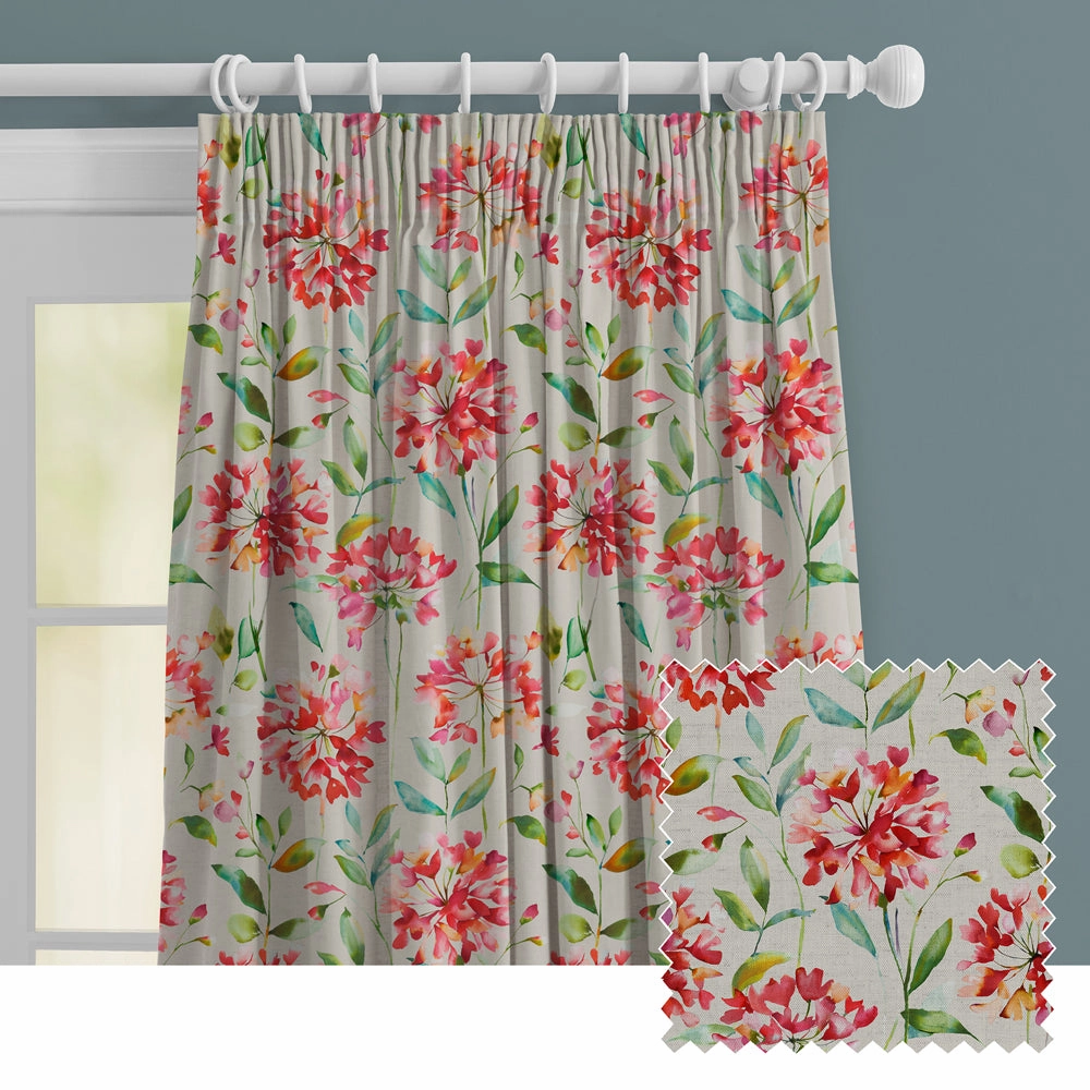 Clovelly Printed Made to Measure Curtains Russett patterned fashion rug  