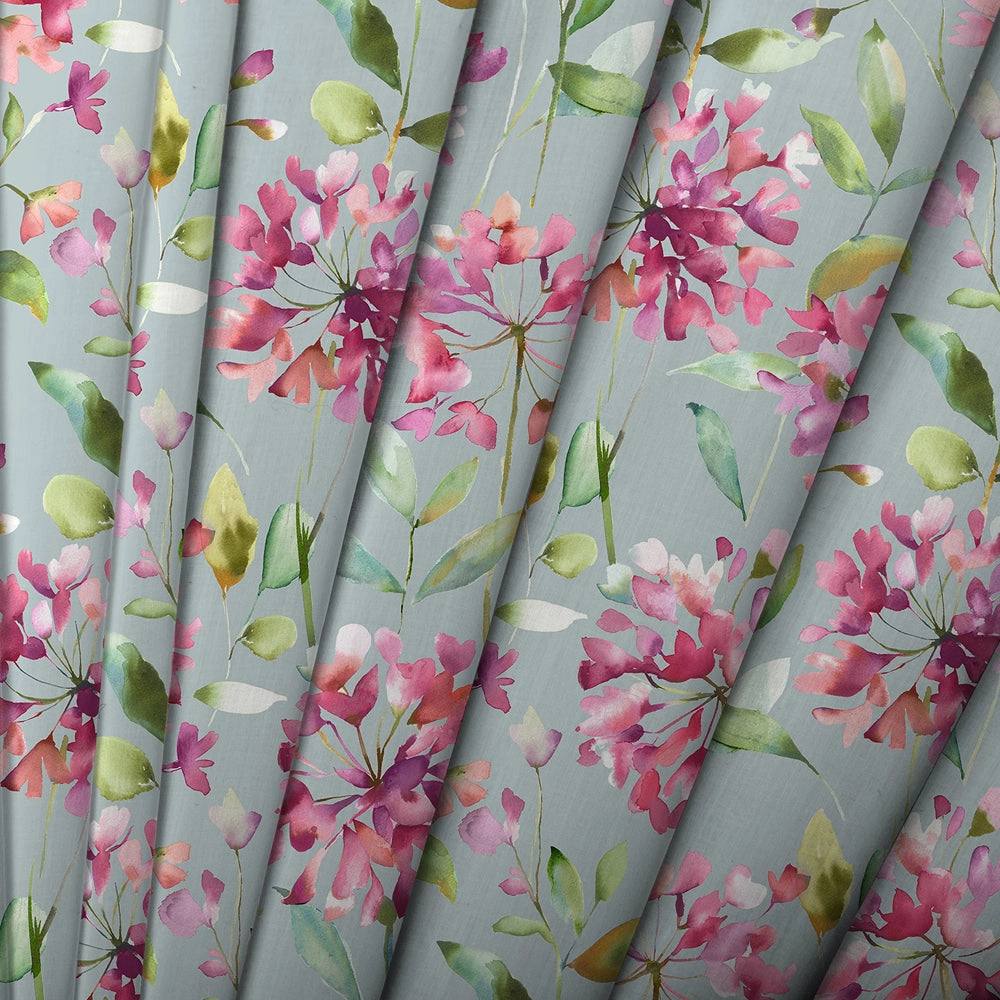 Clovelly Printed Made to Measure Curtains Slate