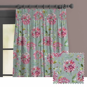 Clovelly Printed Made to Measure Curtains Slate patterned fashion rug  