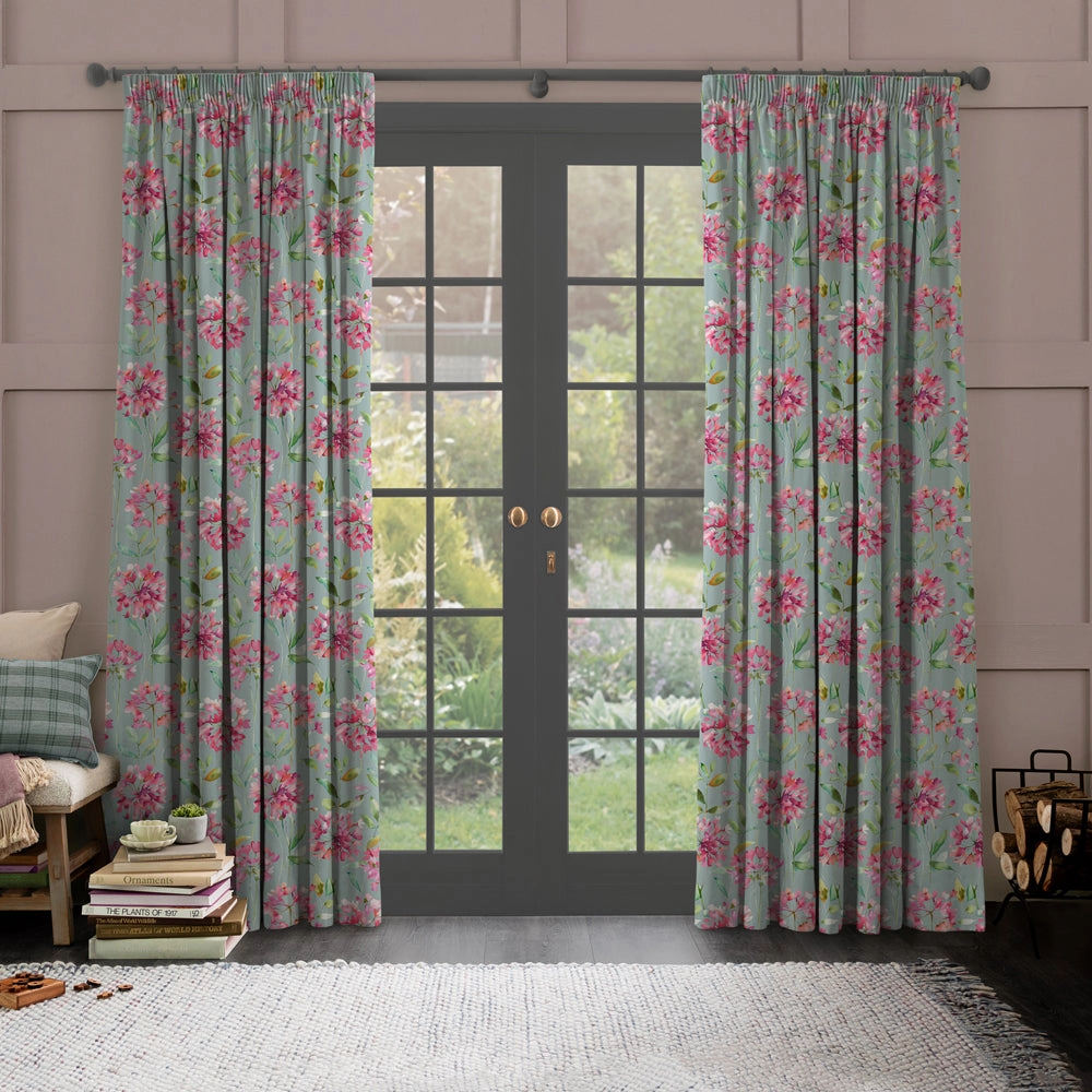 Clovelly Printed Made to Measure Curtains Slate