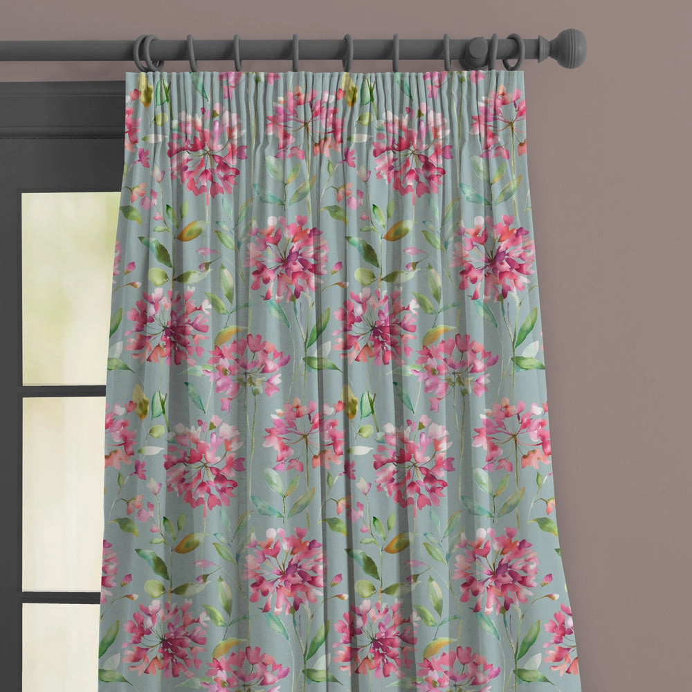 Clovelly Printed Made to Measure Curtains Slate