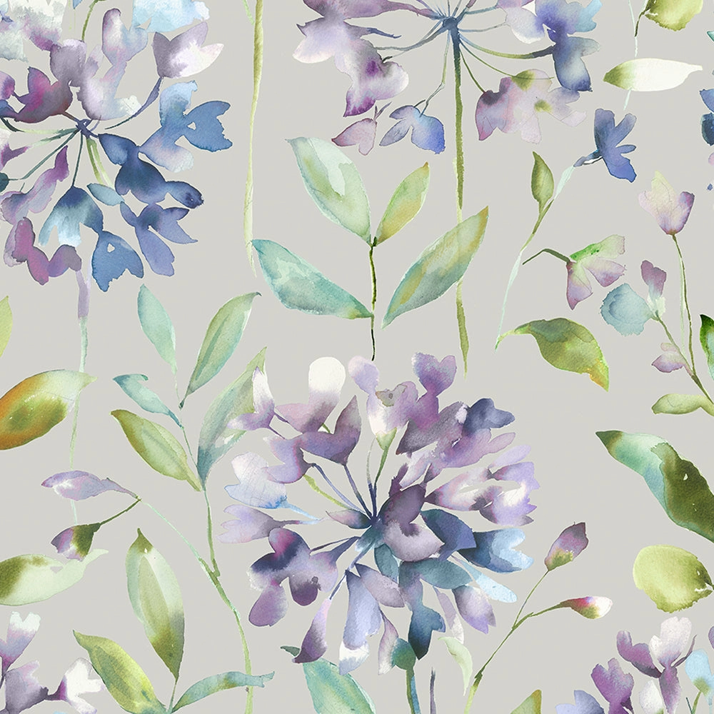 Clovelly Printed Made to Measure Curtains Violet