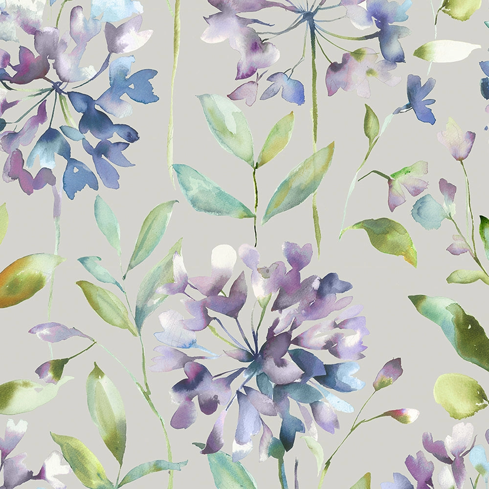 Clovelly Printed Made to Measure Curtains Violet