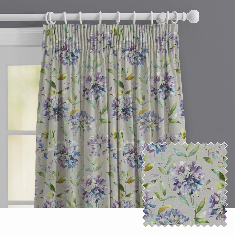 Clovelly Printed Made to Measure Curtains Violet patterned fashion rug  