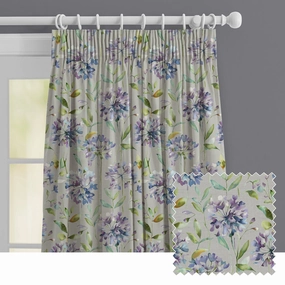 Clovelly Printed Made to Measure Curtains Violet patterned fashion rug  