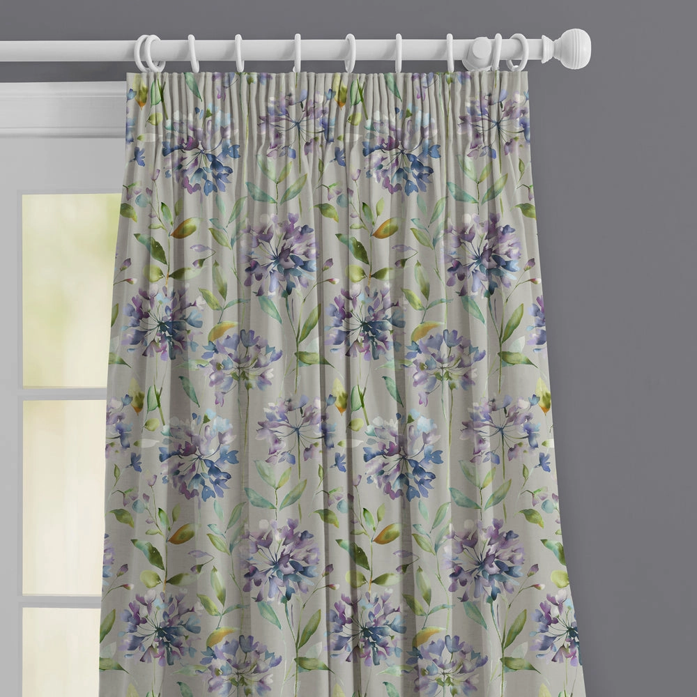 Clovelly Printed Made to Measure Curtains Violet